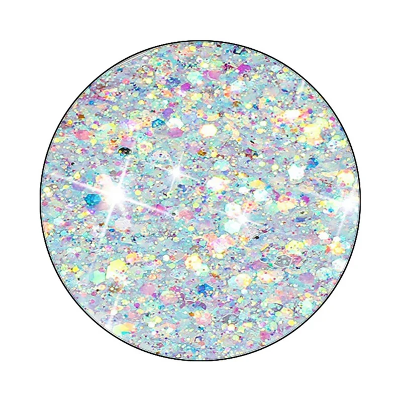 Voor iPhone 15 Achterkantbeschermer Hoesje Glitter Epoxy Mobiele Telefoon TPU Cover - Wit