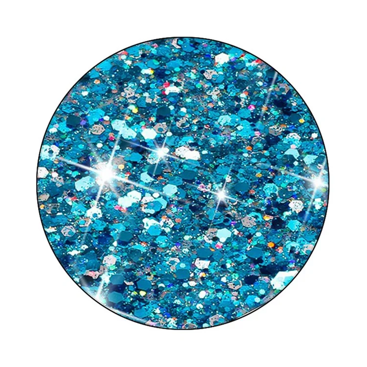 Phone Case for iPhone 14 Glittery Powder Decor Epoxy TPU Slim-Fit Phone Cover - Blue
