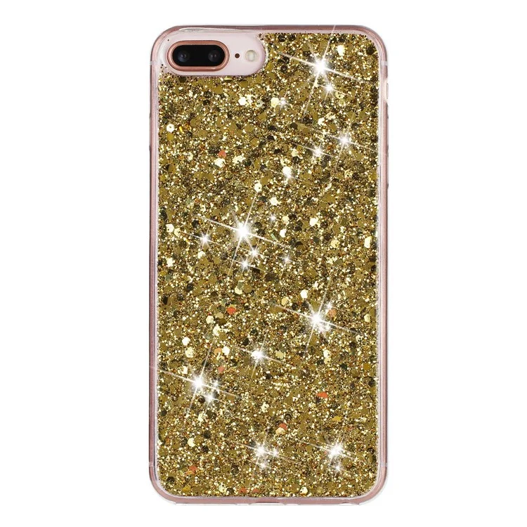 Per iPhone 6 Plus / 7 Plus / 8 Plus 5.5 pollici Glittery Powder Decor Phone Cover Epoxy TPU Phone Case - Oro