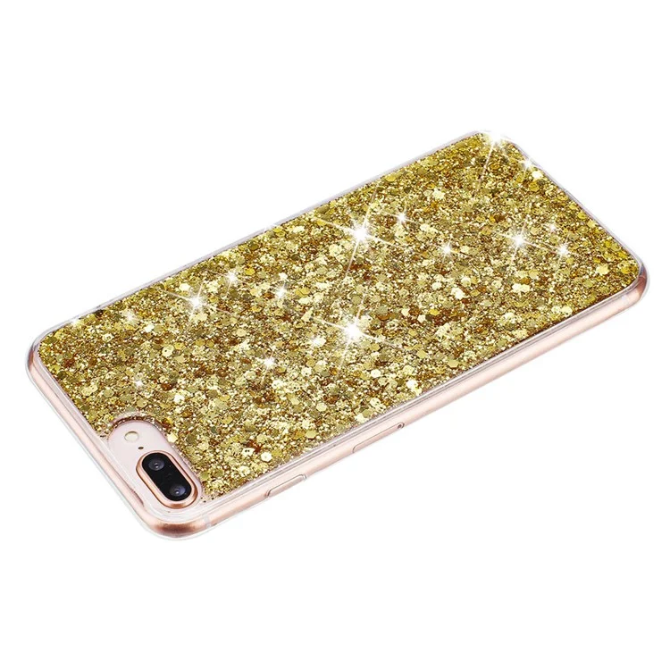 Per iPhone 6 Plus / 7 Plus / 8 Plus 5.5 pollici Glittery Powder Decor Phone Cover Epoxy TPU Phone Case - Oro