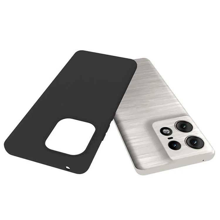 Für Motorola Edge 50 Pro 5G Frosted Case Soft TPU Handyhülle mit großem Kameraausschnitt - Schwarz
