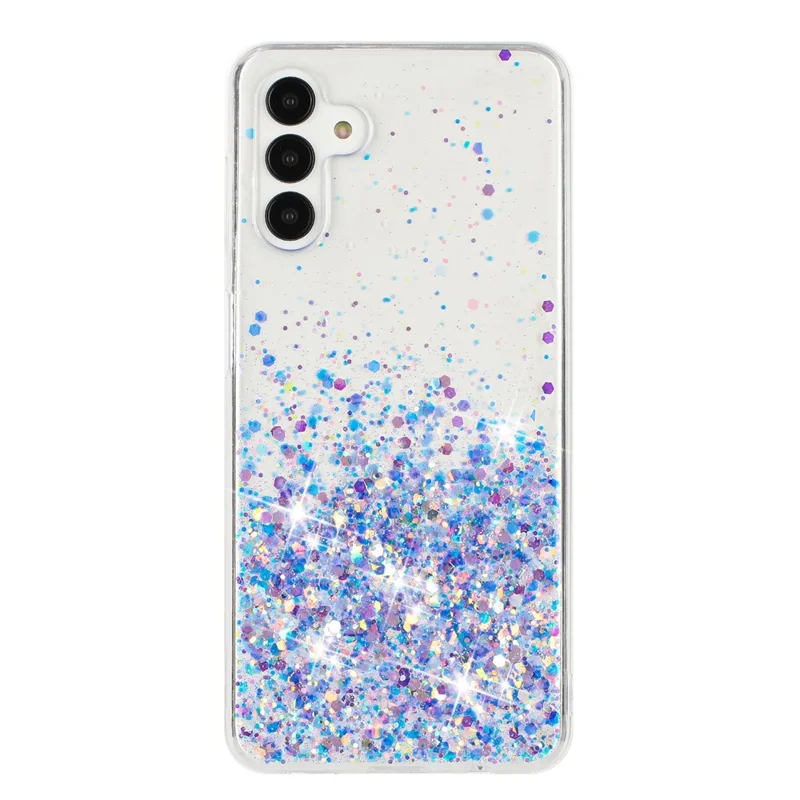 For Samsung Galaxy A54 5G Case Epoxy Luminous Sequins Anti-scratch TPU Phone Cover - Purple