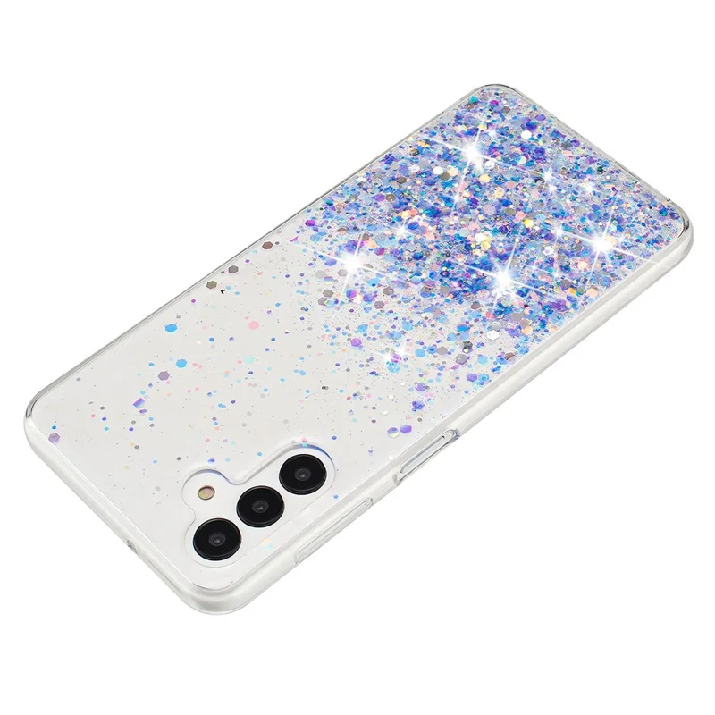 For Samsung Galaxy A54 5G Case Epoxy Luminous Sequins Anti-scratch TPU Phone Cover - Purple