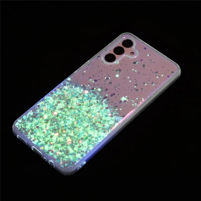 For Samsung Galaxy A54 5G Case Epoxy Luminous Sequins Anti-scratch TPU Phone Cover - Green