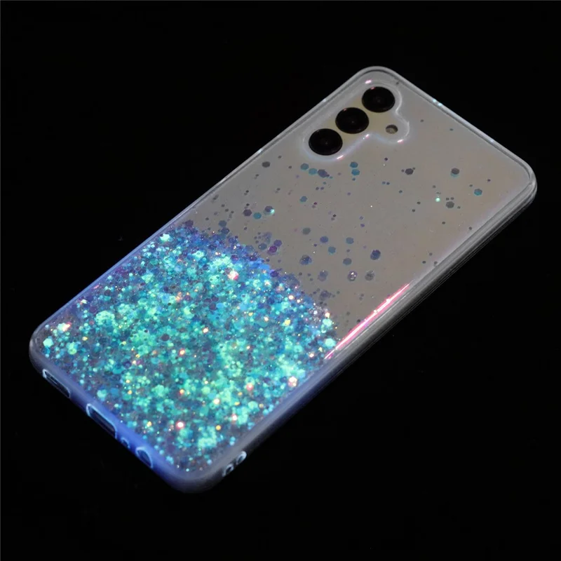 For Samsung Galaxy A55 5G TPU Phone Cases Epoxy Luminous  Anti-Scratch Phone Cover - Blue