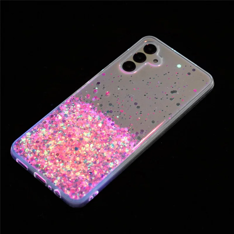 For Samsung Galaxy A55 5G TPU Phone Cases Epoxy Luminous  Anti-Scratch Phone Cover - Pink