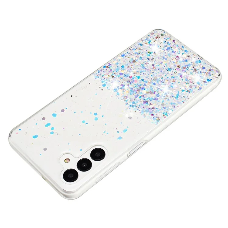 Para Samsung Galaxy A35 5G Glow In The Dark Phone Case Epoxy TPU Glitter Sparkle Cover - Blanco