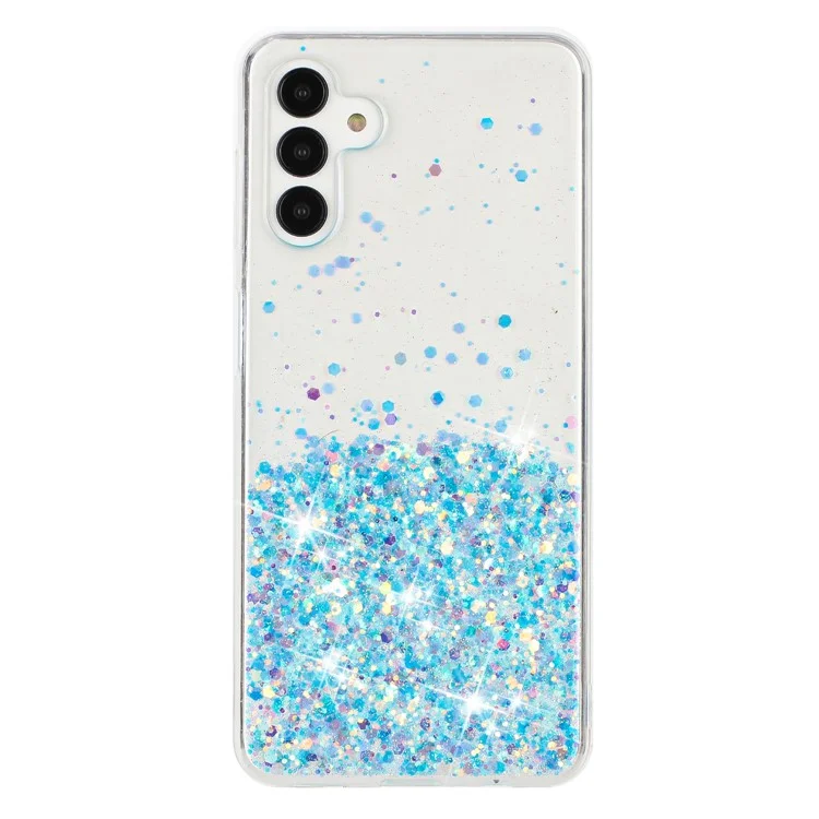 Für Samsung Galaxy A15 5G Soft TPU-Hülle Glitter Sparkle Epoxy Glow In The Dark Handyhülle - Blau