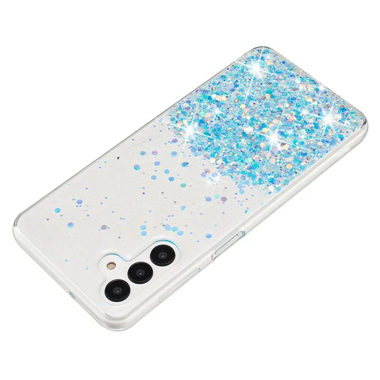 Für Samsung Galaxy A15 5G Soft TPU-Hülle Glitter Sparkle Epoxy Glow In The Dark Handyhülle - Blau