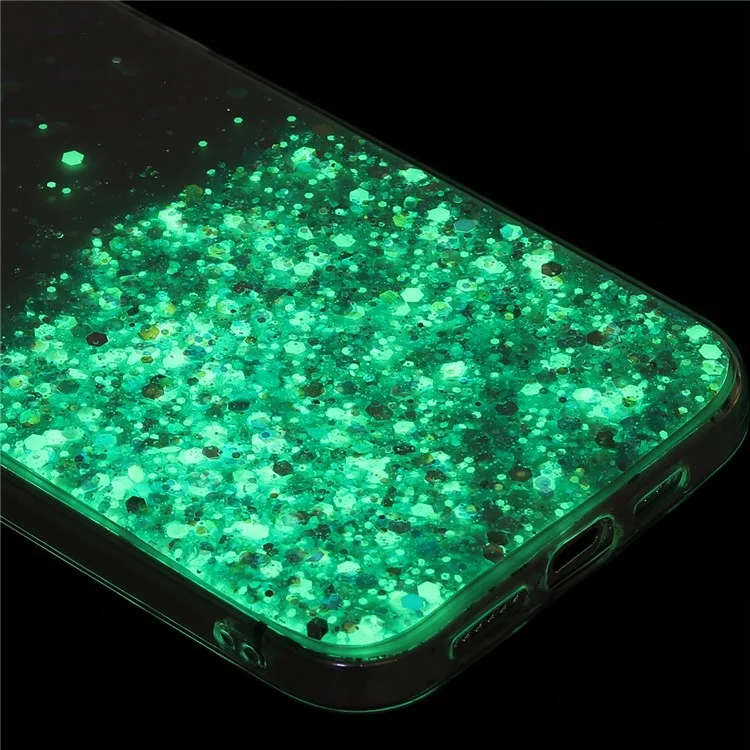 Für Samsung Galaxy A15 5G Soft TPU-Hülle Glitter Sparkle Epoxy Glow In The Dark Handyhülle - Blau