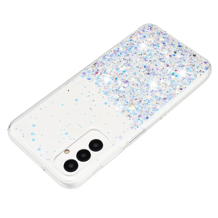 Para Samsung Galaxy A05s 4G Luminous Phone Cover Epoxy Glitter Sparkle TPU Phone Case - Blanco