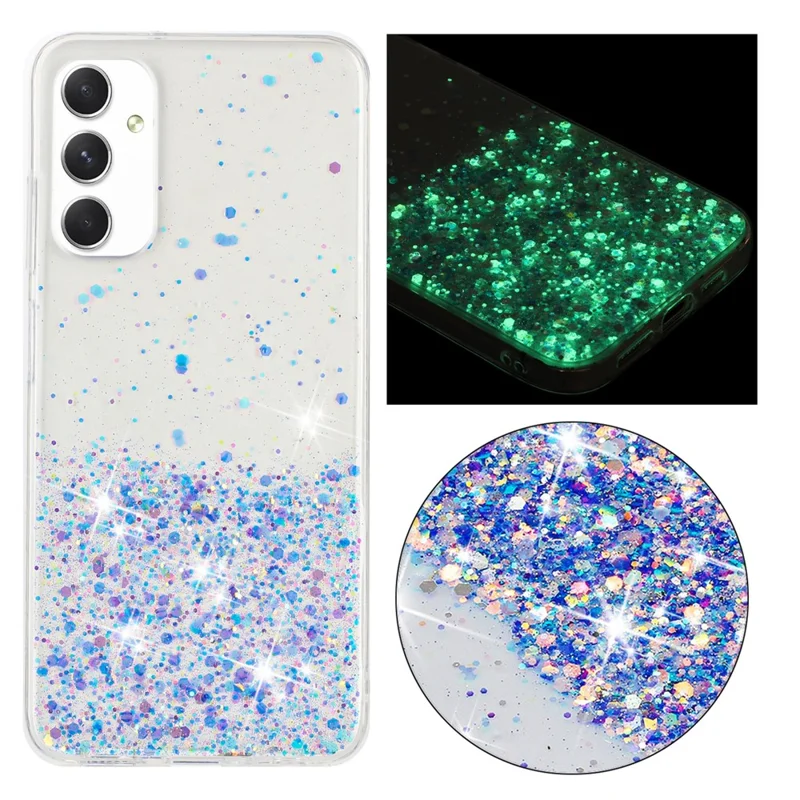For Samsung Galaxy A05s 4G Luminous Phone Cover Epoxy Glitter Sparkle TPU Phone Case - Purple