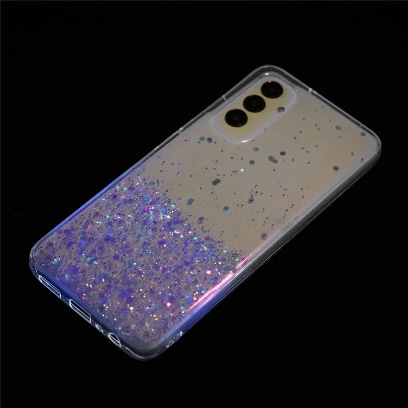 For Samsung Galaxy A05s 4G Luminous Phone Cover Epoxy Glitter Sparkle TPU Phone Case - Purple