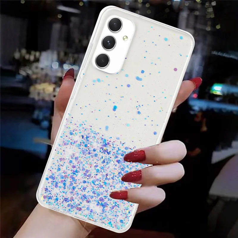 For Samsung Galaxy A05s 4G Luminous Phone Cover Epoxy Glitter Sparkle TPU Phone Case - Purple