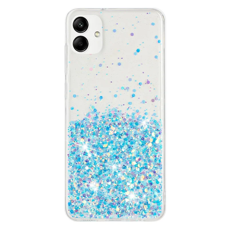 For Samsung Galaxy A05 4G Phone Case Sparkle Luminous Epoxy TPU Back Cover - Blue