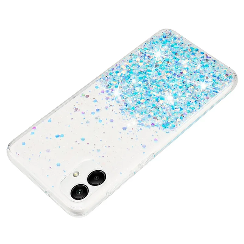 For Samsung Galaxy A05 4G Phone Case Sparkle Luminous Epoxy TPU Back Cover - Blue