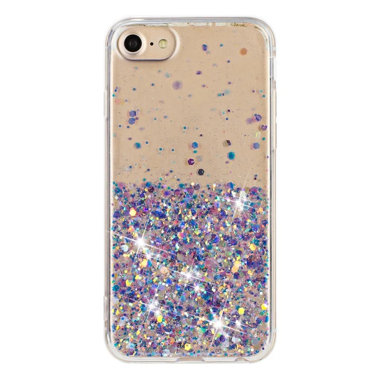 Для iPhone 6 / 7 / 8 / SE (2022) / SE (2020) / SE (1-го поколения) Чехлы Anti-Scratch Epoxy Luminous TPU Телефонная оболочка - Фиолетовый