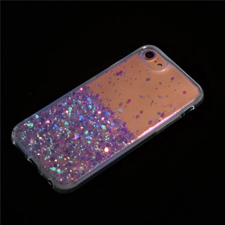Для iPhone 6 / 7 / 8 / SE (2022) / SE (2020) / SE (1-го поколения) Чехлы Anti-Scratch Epoxy Luminous TPU Телефонная оболочка - Фиолетовый