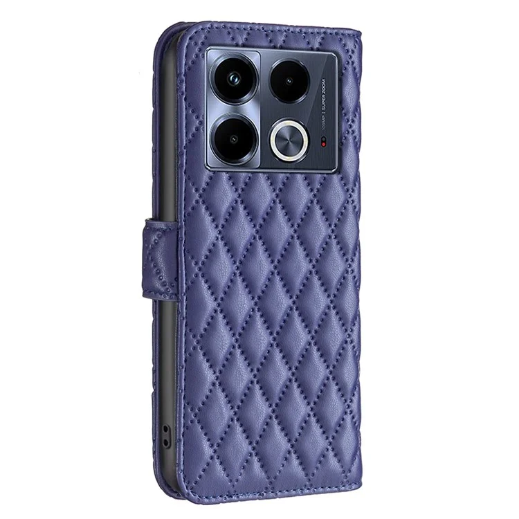 BINFEN COLOR BF Style-14 For Infinix Note 40 Case Wallet Rhombus Phone Leather Cover - Blue
