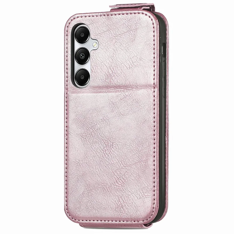 Für Samsung Galaxy A15 4G Hülle Reißverschlusspocket PU Leder Vertikaler Flip -wallet -telefonabdeckung - Roségold