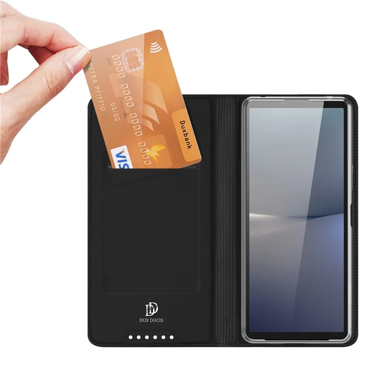 DUX DUCIS Skin Pro Series für Sony Xperia 10 VI PU-Lederhülle mit Ständer und Kartenfach - Schwarz
