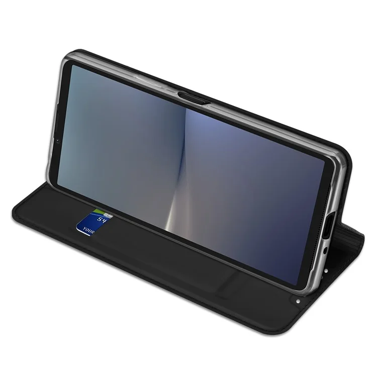 DUX DUCIS Skin Pro Series für Sony Xperia 10 VI PU-Lederhülle mit Ständer und Kartenfach - Schwarz