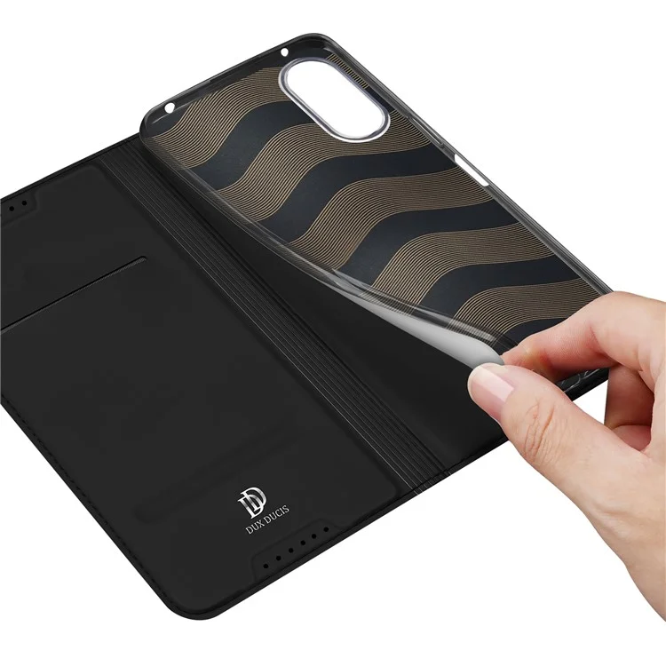 DUX DUCIS Skin Pro Series für Sony Xperia 10 VI PU-Lederhülle mit Ständer und Kartenfach - Schwarz