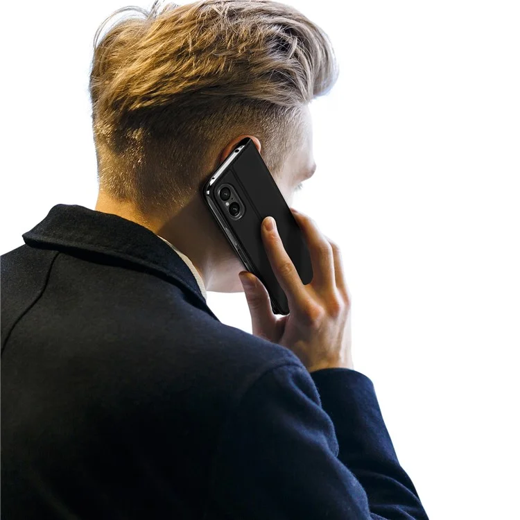 DUX DUCIS Skin Pro Series für Sony Xperia 10 VI PU-Lederhülle mit Ständer und Kartenfach - Schwarz