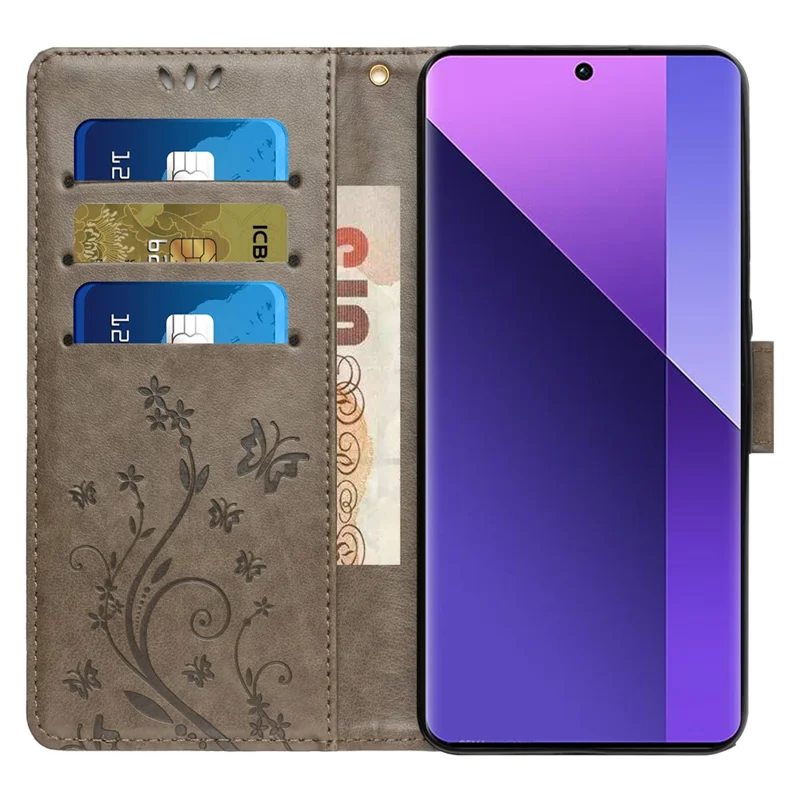 For Google Pixel 9 / Pixel 9 Pro Case Butterfly Pattern PU Leather Wallet Phone Cover - Grey