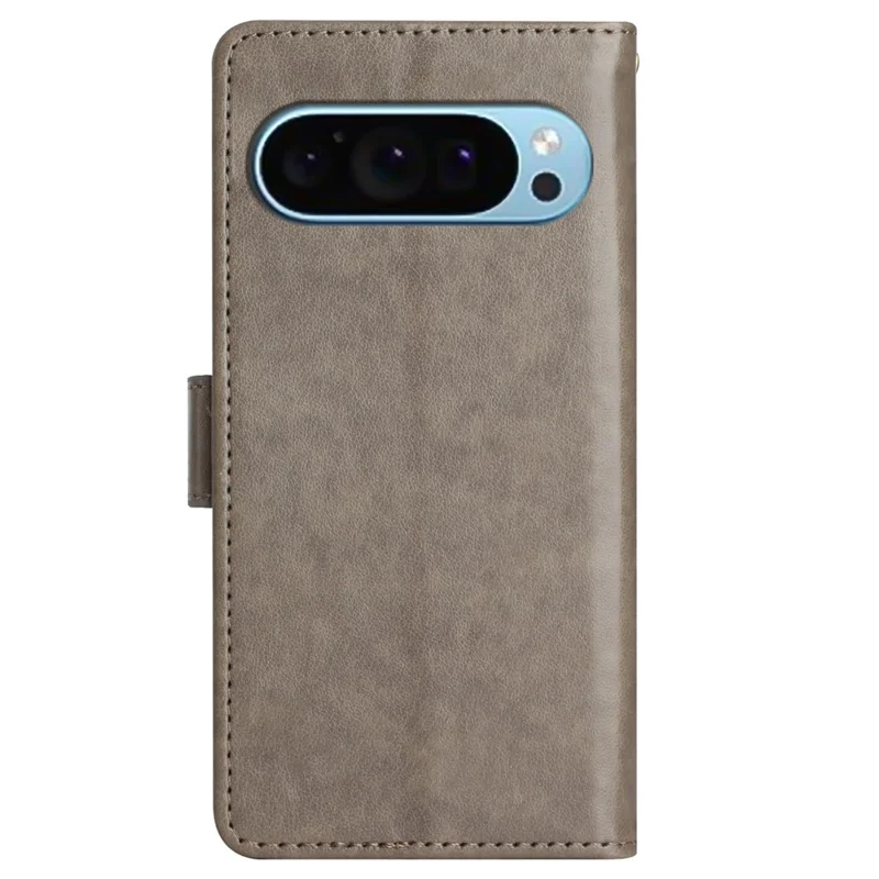 For Google Pixel 9 / Pixel 9 Pro Case Butterfly Pattern PU Leather Wallet Phone Cover - Grey