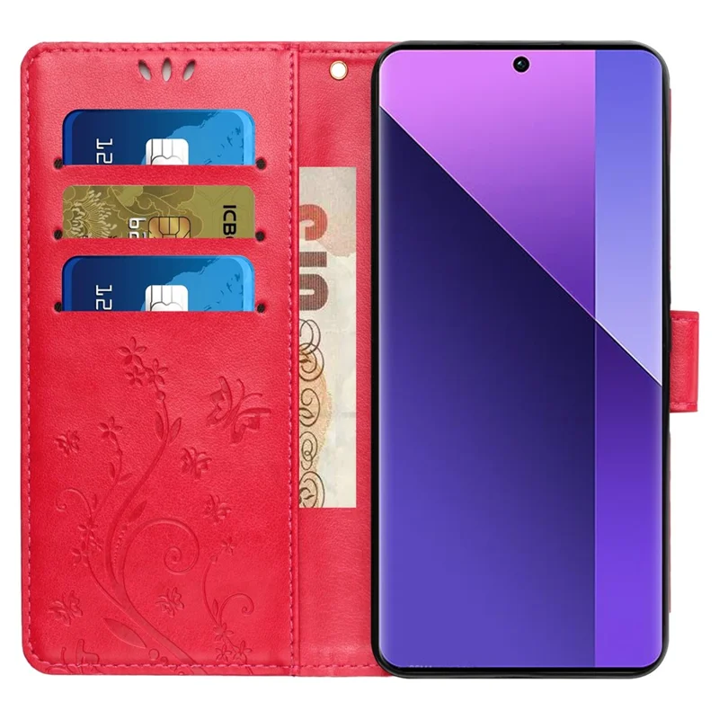 For Google Pixel 9 / Pixel 9 Pro Case Butterfly Pattern PU Leather Wallet Phone Cover - Red