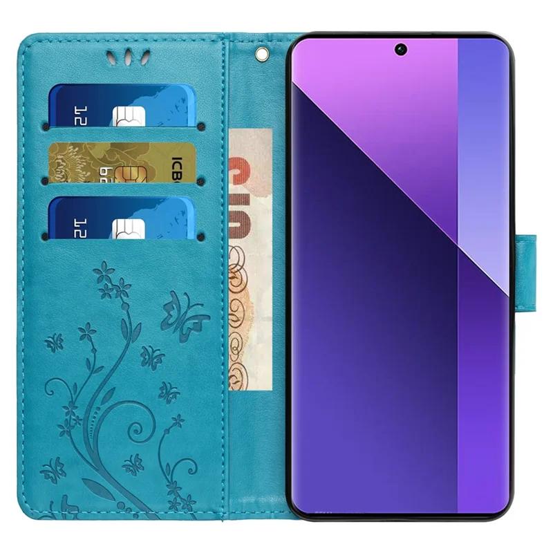 For Google Pixel 9 / Pixel 9 Pro Case Butterfly Pattern PU Leather Wallet Phone Cover - Blue
