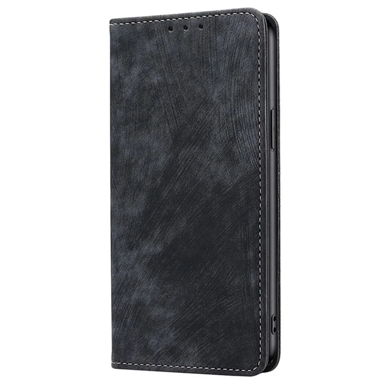 Para Samsung Galaxy M15 5G Folio Flip Case RFID Blocking Card Holder Phone Cover - Preto