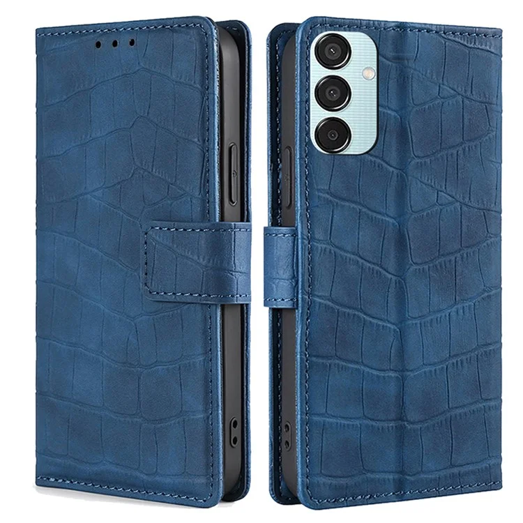 Para Samsung Galaxy M15 5G Funda Textura de Cocodrilo Cartera Funda de Teléfono - Azul