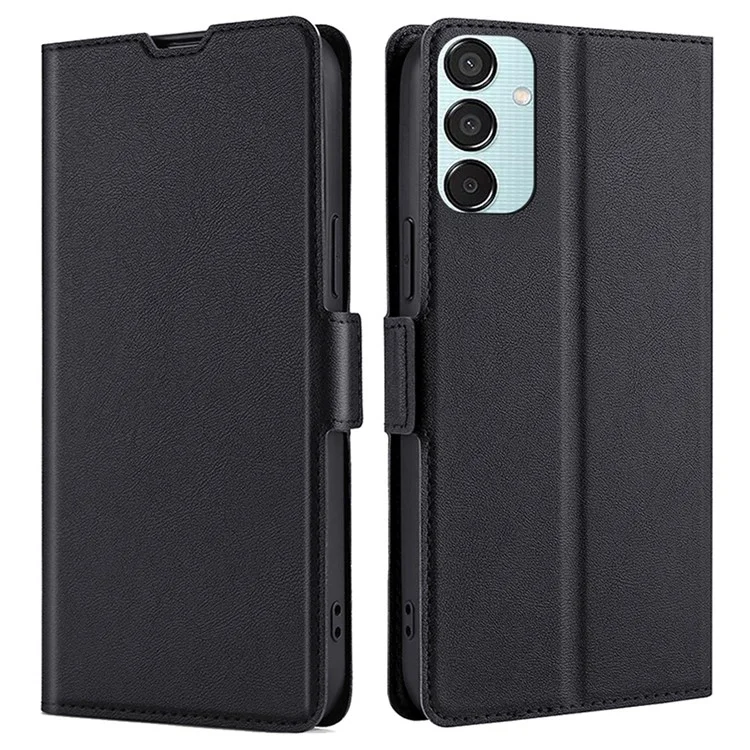 Funda para teléfono Samsung Galaxy M15 5G, con cierre magnético lateral y cubierta de cuero - negro