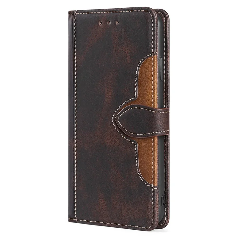 Wallet Phone Case for Huawei nova 12i 4G Anti-Scratch PU Leather Phone Cover with Straw Hat Pattern - Brown