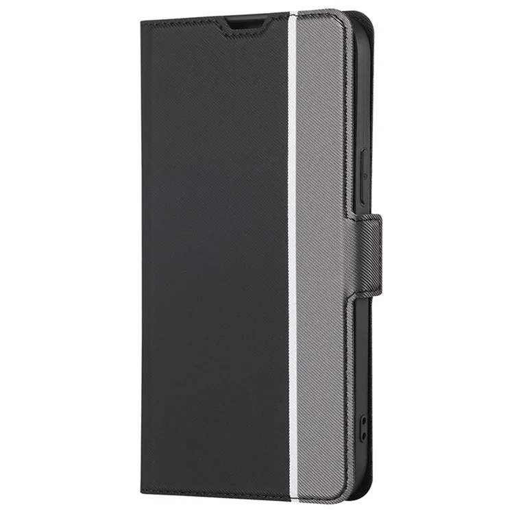 Para Huawei nova 12i 4G Twill Texture Case Card Slots Anti-scratch Mobile Phone Leather Cover - Black