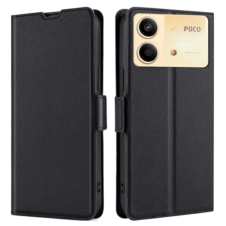 Für Xiaomi Redmi Note 13R Pro 5G PU-Leder + TPU-Schutzhülle - Schutzhülle mit Ständerfunktion - Schwarz