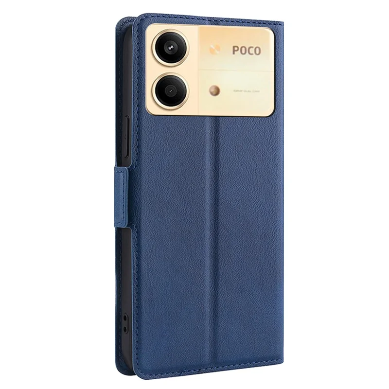 For Xiaomi Redmi Note 13R Pro 5G PU Leather + TPU Case Protective Phone Stand Cover - Blue