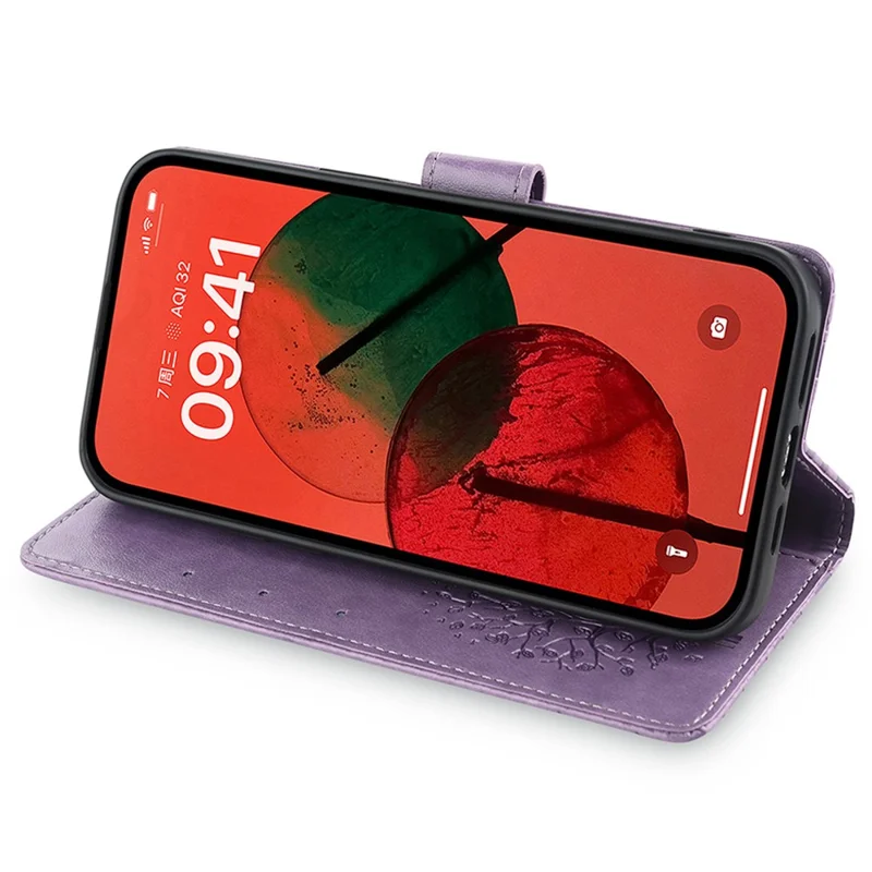 For Xiaomi Redmi Note 13R Pro 5G Case Imprinted PU Leather Wallet Stand Phone Cover - Purple