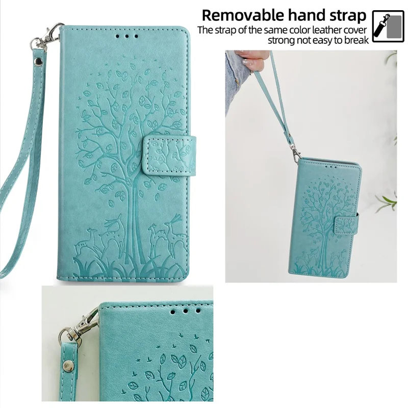 For Xiaomi Redmi Note 13R Pro 5G Case Imprinted PU Leather Wallet Stand Phone Cover - Green