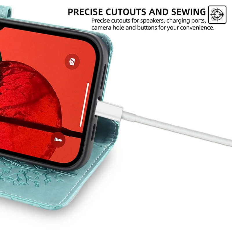 For Xiaomi Redmi Note 13R Pro 5G Case Imprinted PU Leather Wallet Stand Phone Cover - Green