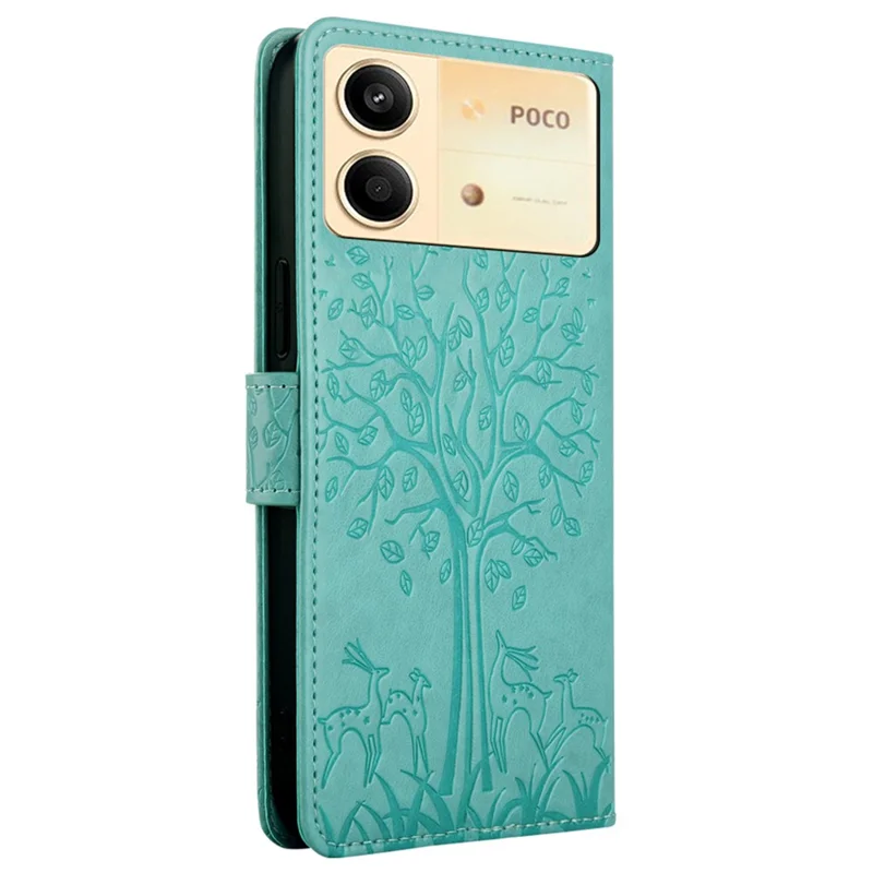For Xiaomi Redmi Note 13R Pro 5G Case Imprinted PU Leather Wallet Stand Phone Cover - Green