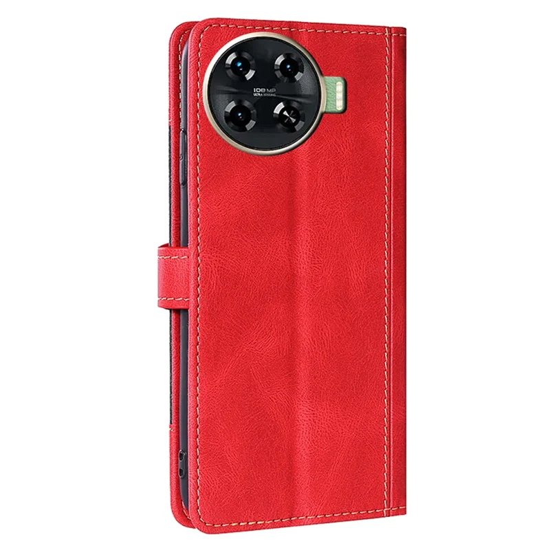 For TECNO Spark 20 Pro+ PU Leather Wallet Smart Phone Case Wholesale - Red