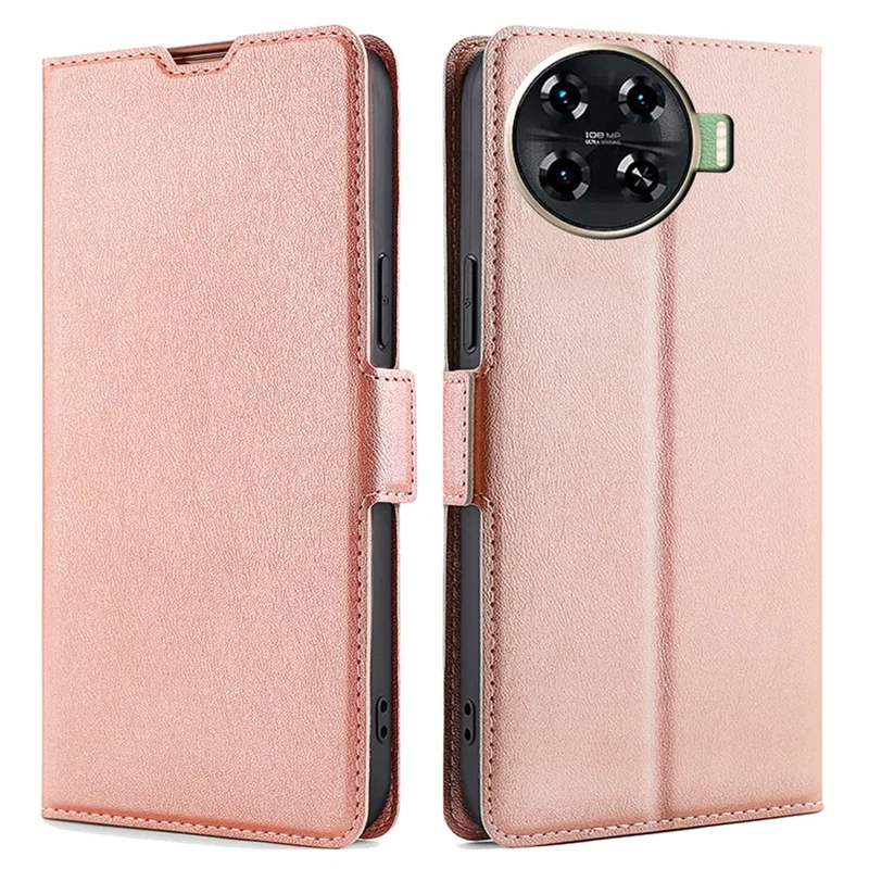 For TECNO Spark 20 Pro+ Drop-Proof Phone Case Shockproof PU+TPU Mobile Phone Cover - Rose Gold