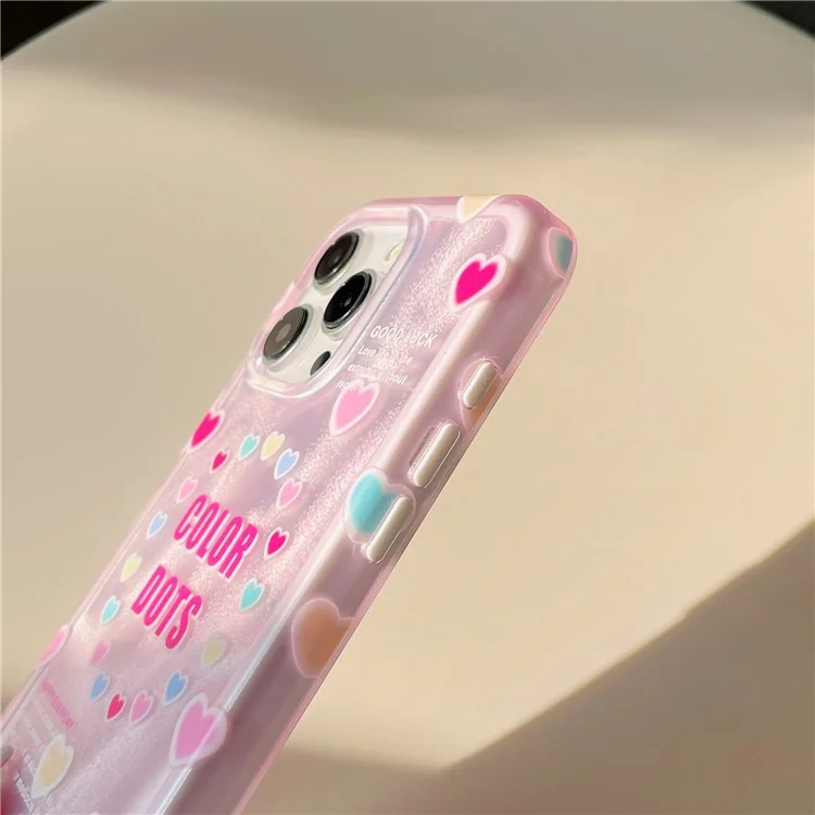 Für iPhone 13 Pro Heart Pattern IMD Workmanship TPU+PC Cover Slim-Fit Handy-Hülle