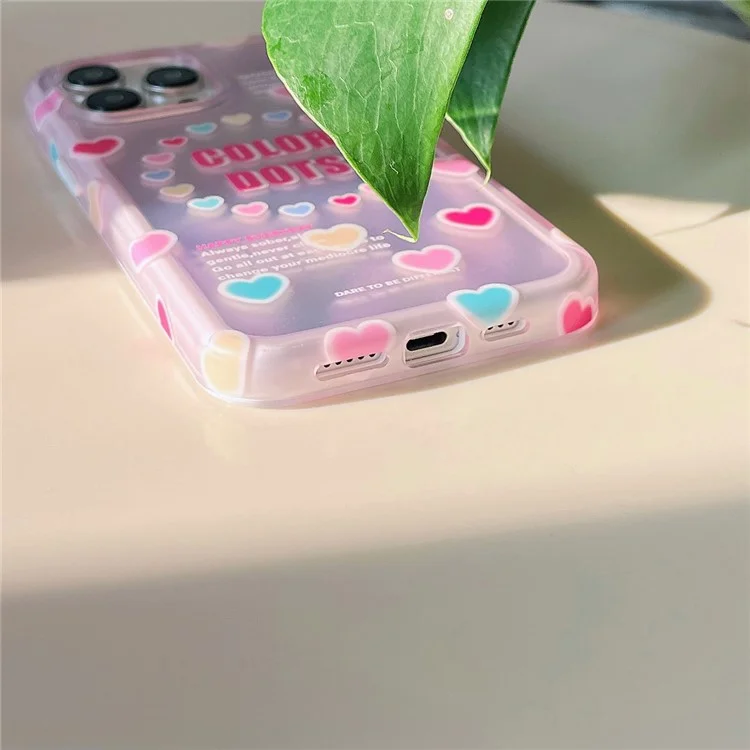 Für iPhone 13 Pro Heart Pattern IMD Workmanship TPU+PC Cover Slim-Fit Handy-Hülle