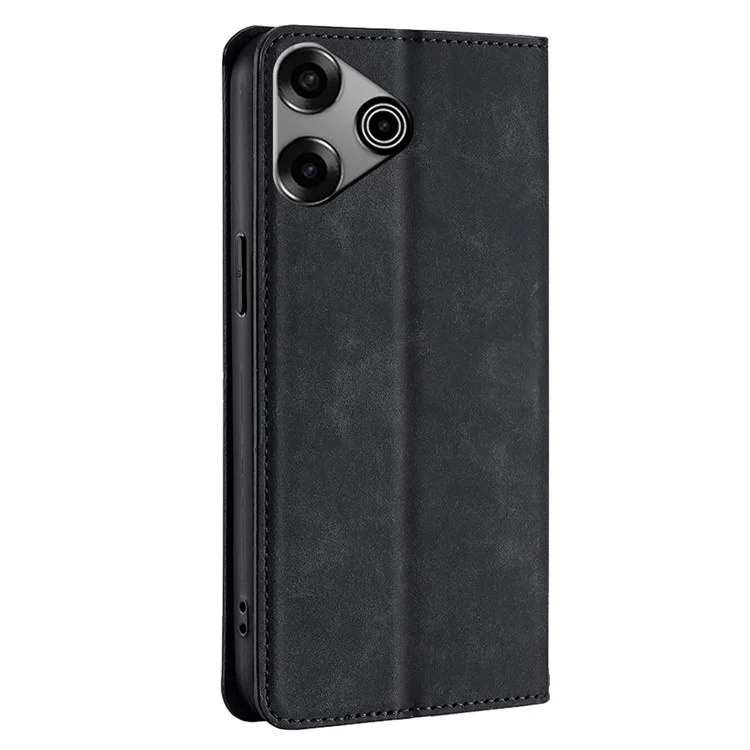 For TECNO Pova 6 Pro 5G Case Card Holder Magnetic Closing Leather Phone Cover - Black