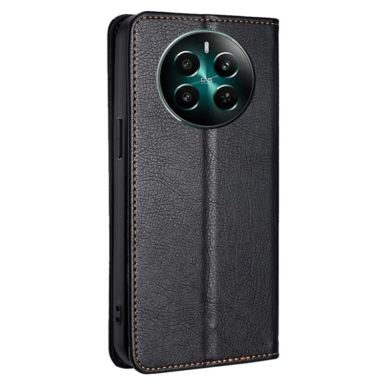 Für Realme 12 4G / 12+ 5G Hülle Kartenfach Magnetische Abdeckung Mobilzubehör Großhandel - Schwarz
