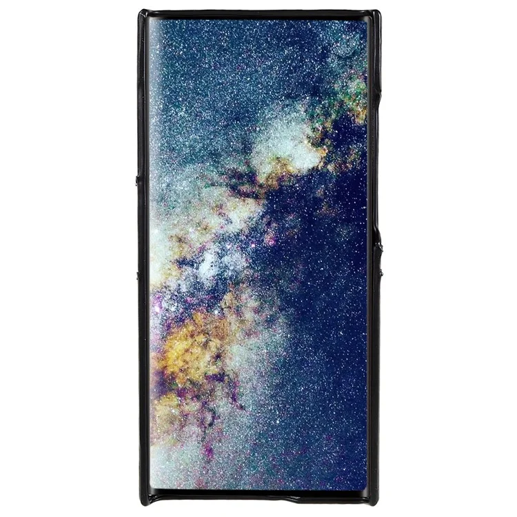 For Samsung Galaxy S24 Ultra Case 2 Card Slots PU+PC Phone Cover - Black